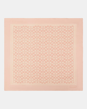 Textured Signature C Printed Silk Square