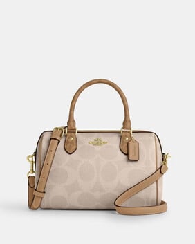 Rowan Satchel Bag In Blocked Signature Canvas
