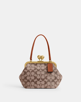 Kisslock Frame Bag 16 In Crystal Signature Jacquard