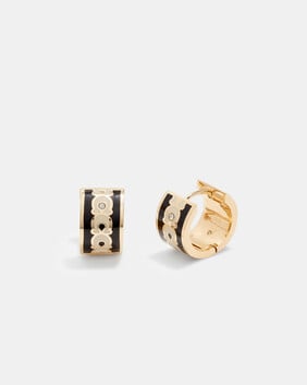 Signature Enamel Hoop Earrings