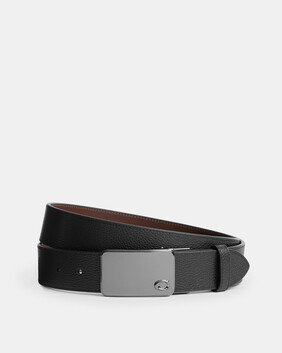 Signature Plaque Buckle Cut-to-size Reversible Belt, 38mm