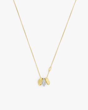 Signature Pav Signet Rondelle Pendant Necklace