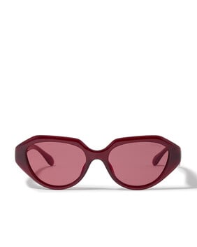 Irreg Frame Sculpted C Logo Temple Sunglasses