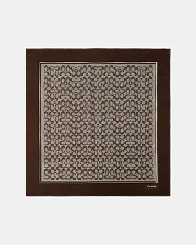 Textured Signature C Printed Silk Square