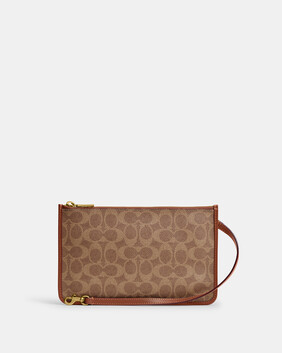 حقيبة صغيرة نيويورك بسحاب قماش قنب بشعار الماركة