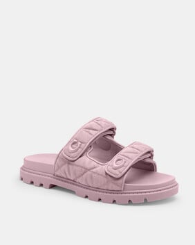 Sculpted C Double Band Sandal With Quilting