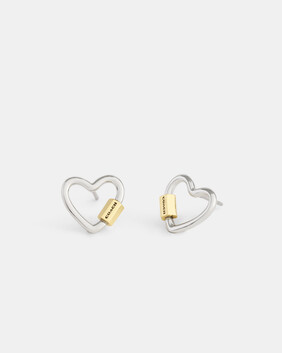 Carabiner Heart Stud Earrings