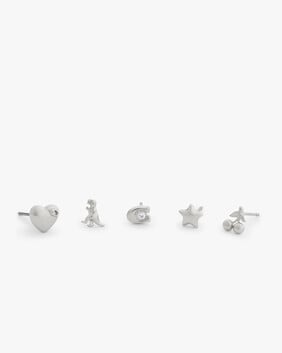 Signature Rexy Motif 5-piece Single Stud Earring Boxed Set