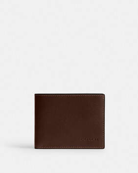 Slim Billfold Wallet In Natural Full-grain Leather
