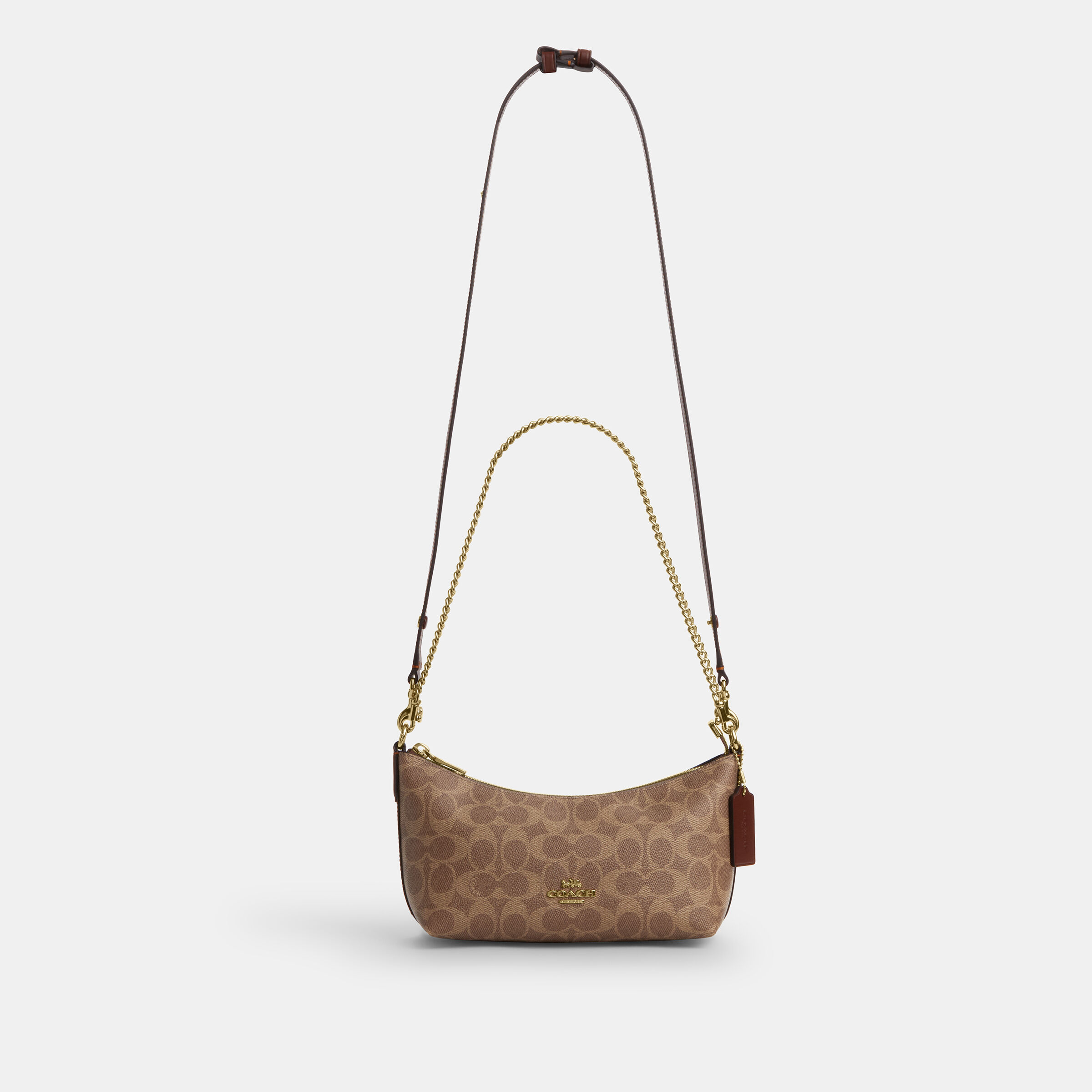 Buy COACH Caitlin Shoulder Bag In Signature Canvas Dark Beige