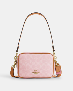 Mini Carey Camera Bag In Signature Canvas With Heart Charm