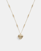 Quilted Signature Heart Pendant Necklace