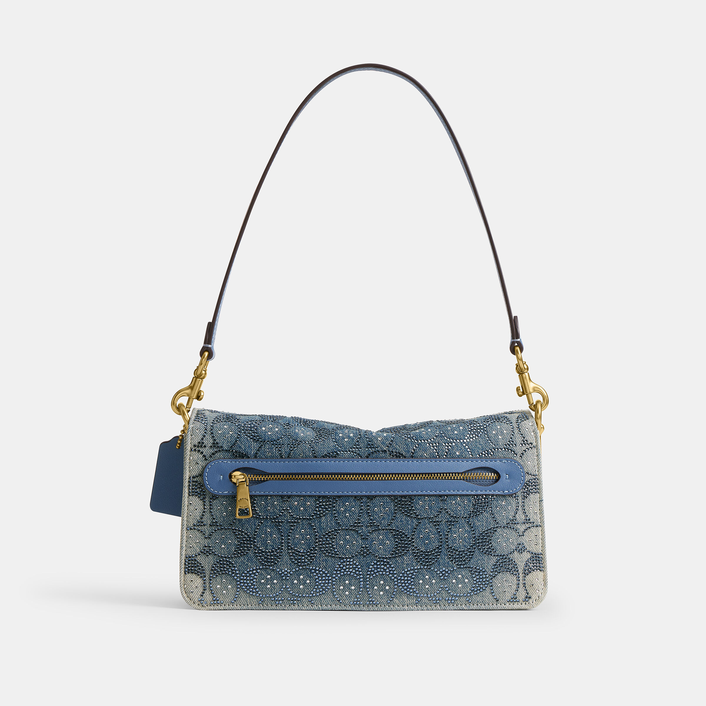 Buy COACH Soft Crystal Signature Denim Tabby Shoulder Bag 26 Blue
