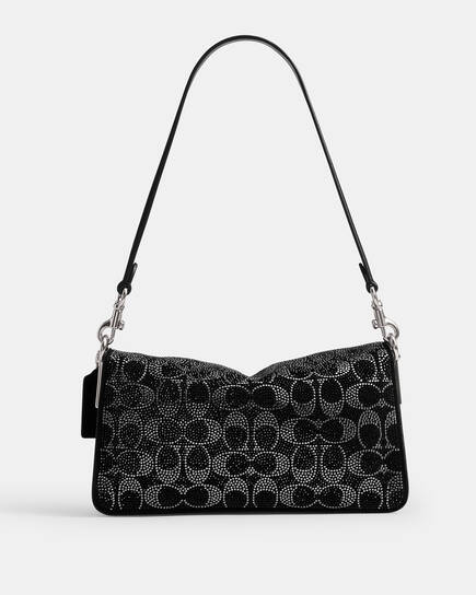 Buy COACH Crystal Suede Signature C Tabby Shoulder Bag 26 Black 