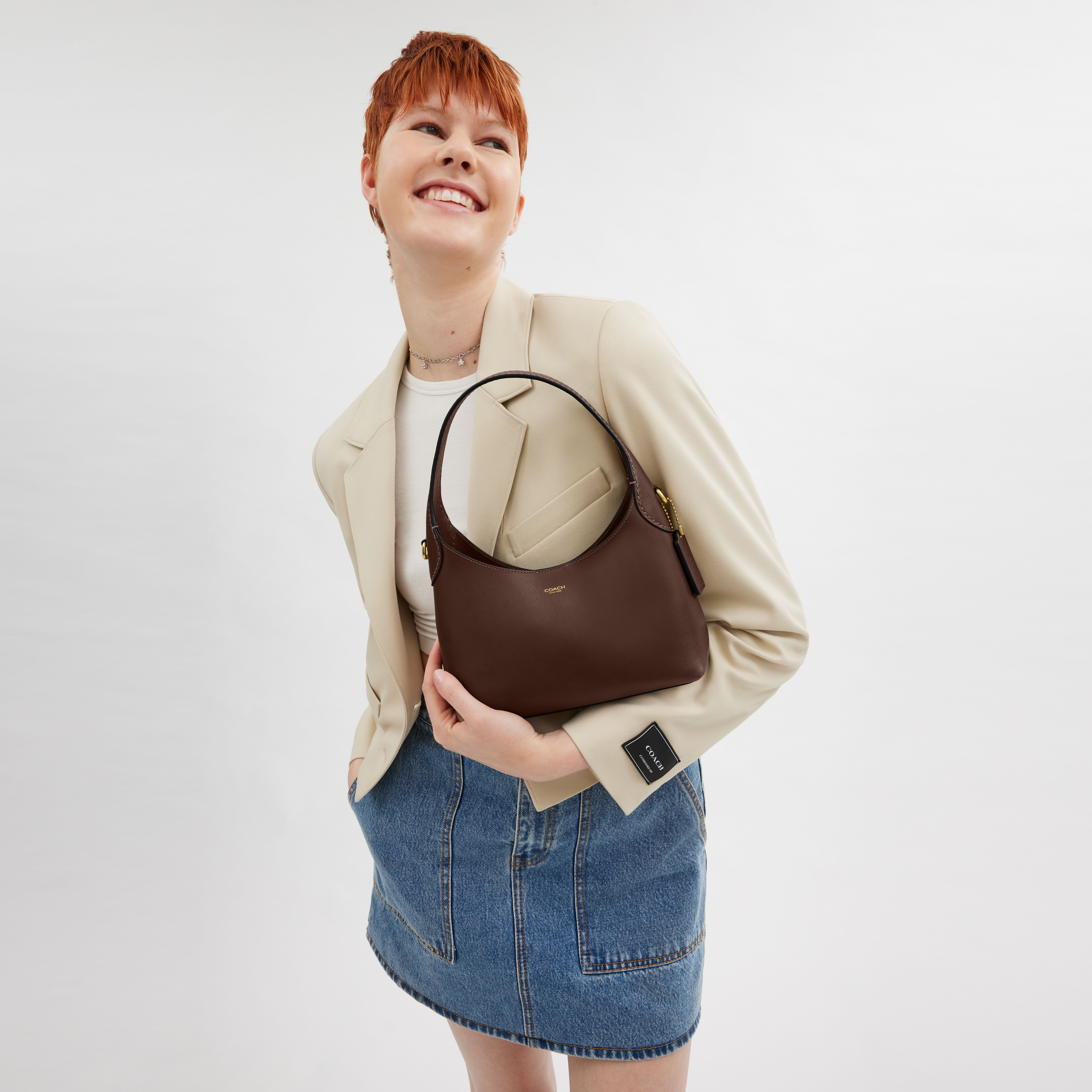 Buy COACH Brooklyn Shoulder Bag 23 Brown Online in UAE