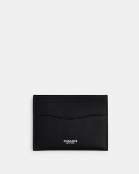 Flat Card Case In Natural Full-grain Leather