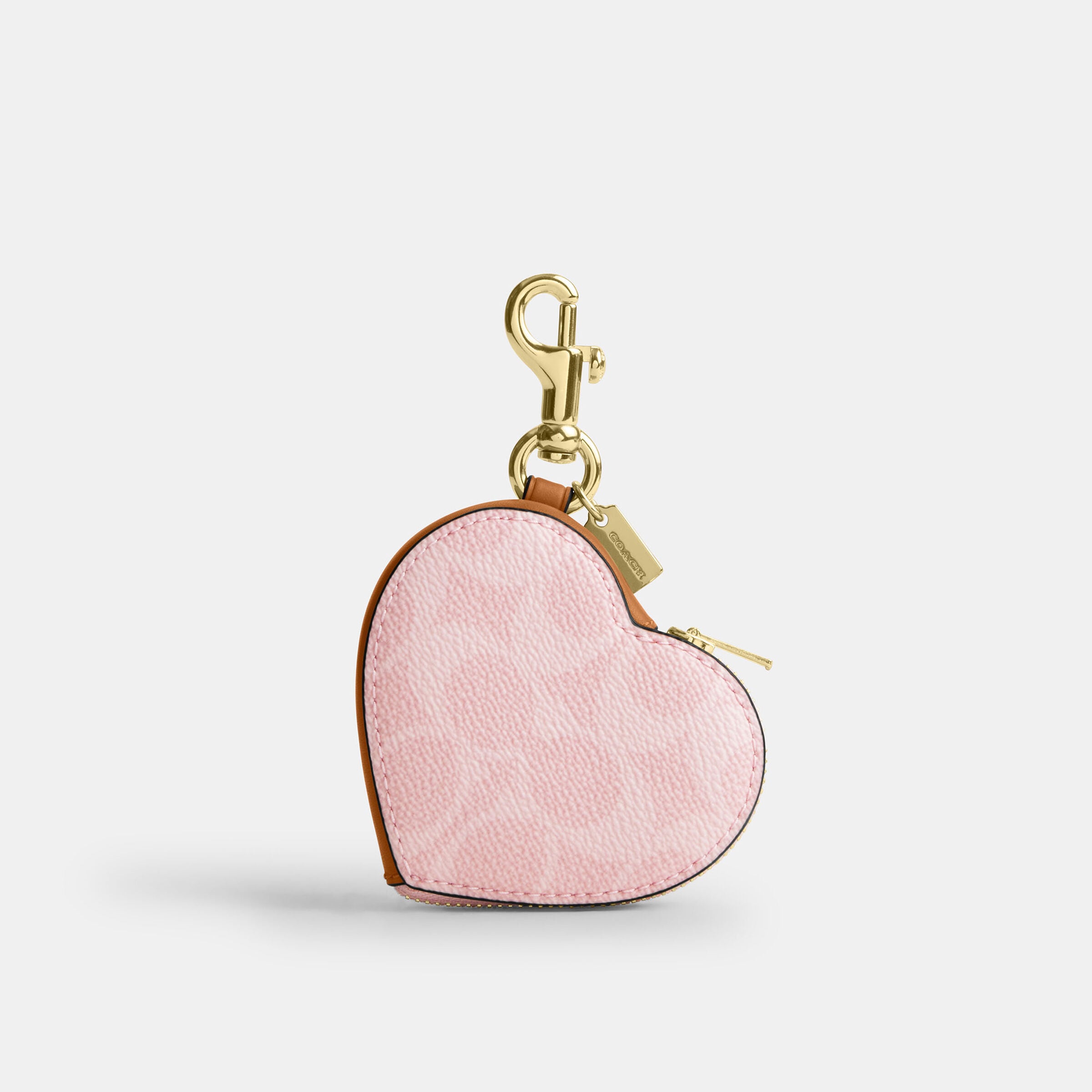 Buy COACH Heart Bag Charm In Signature Canvas Pink Online in UAE
