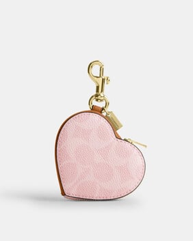 Heart Bag Charm In Signature Canvas