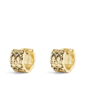 Quilted Signature Huggie Earrings