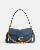 Suede Chain Tabby Shoulder Bag With Chain