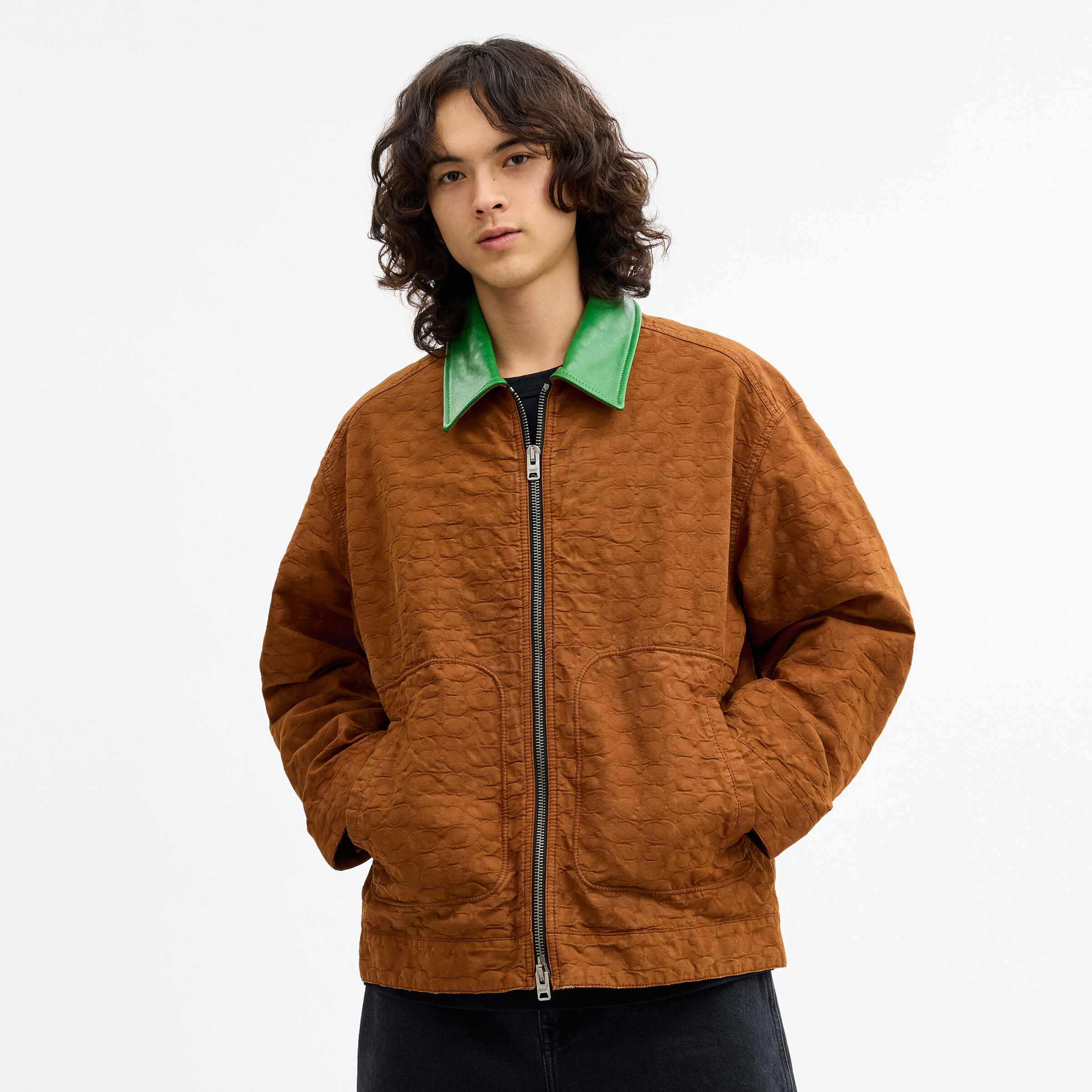 Buy COACH Brain Dead Zip Front Blouson Brown Online in UAE
