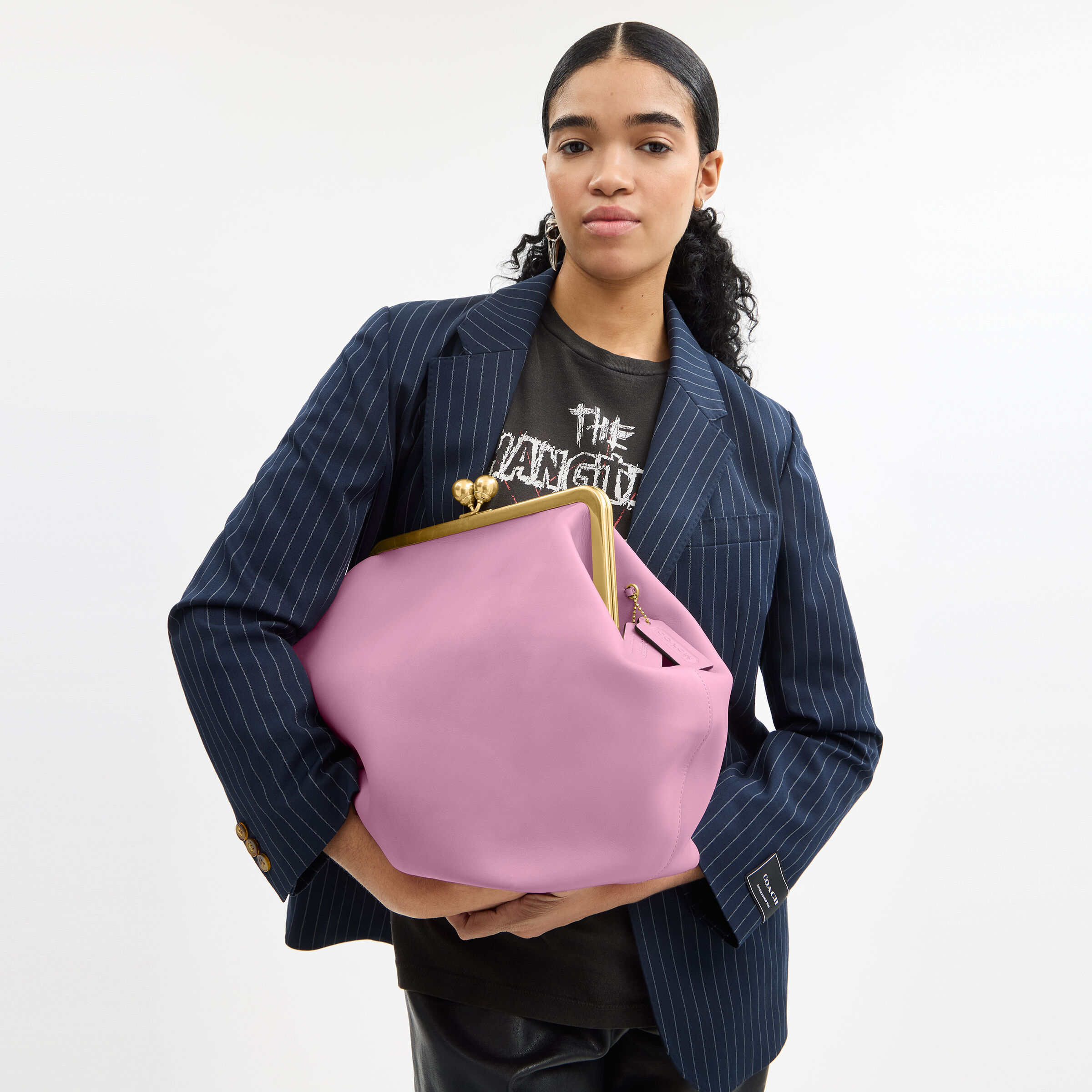 Buy COACH Large Kisslock Frame Bag Dark Pink Online in UAE