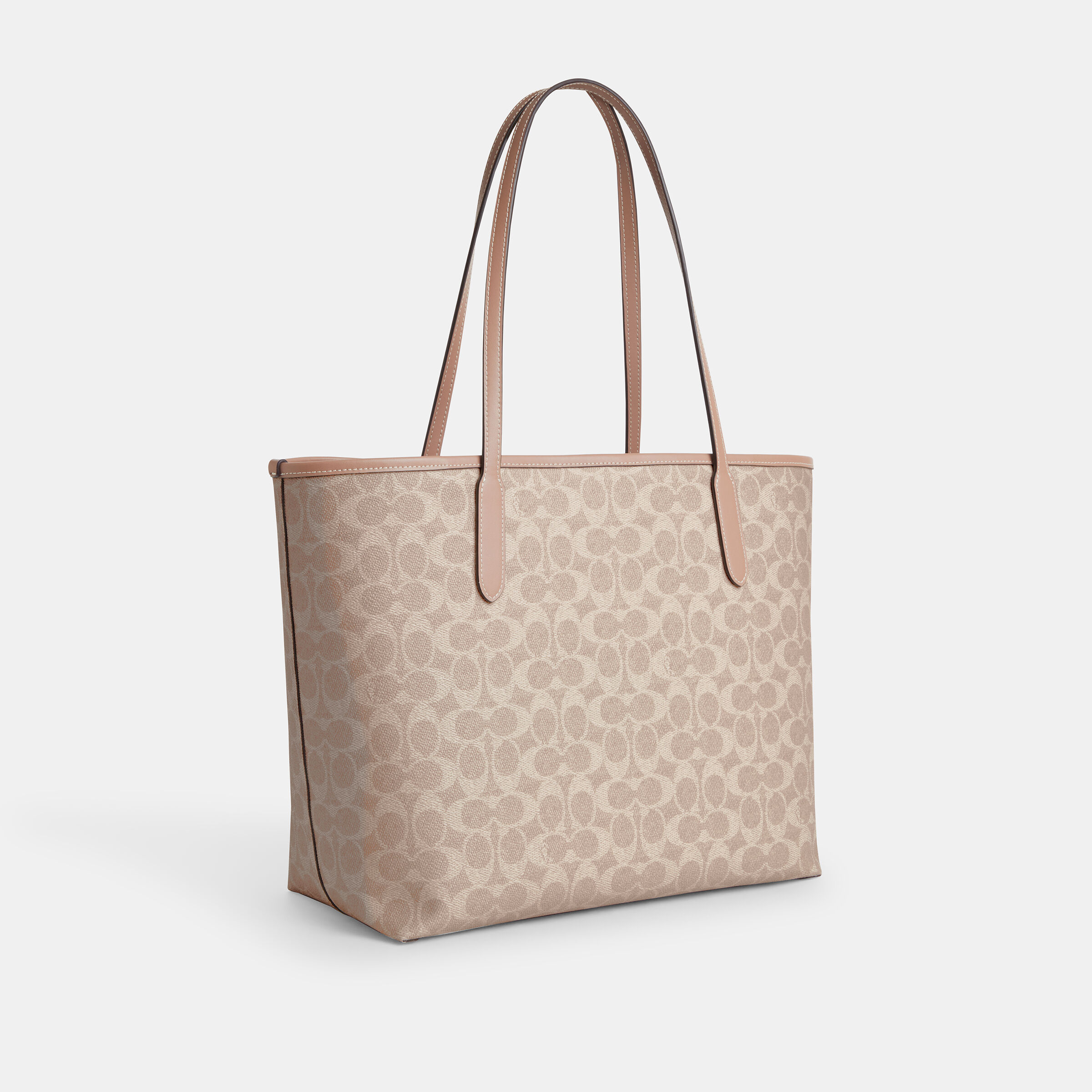 Buy COACH City Tote Bag In Signature Canvas Open Beige Online in