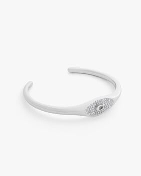 Signature C Pav Signet Cuff Bracelet