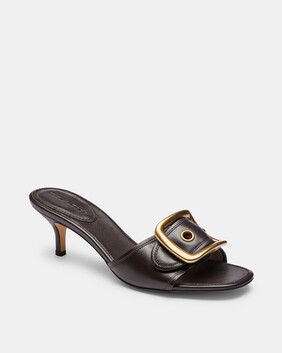 Margot Leather Sandal With Oversized Buckle