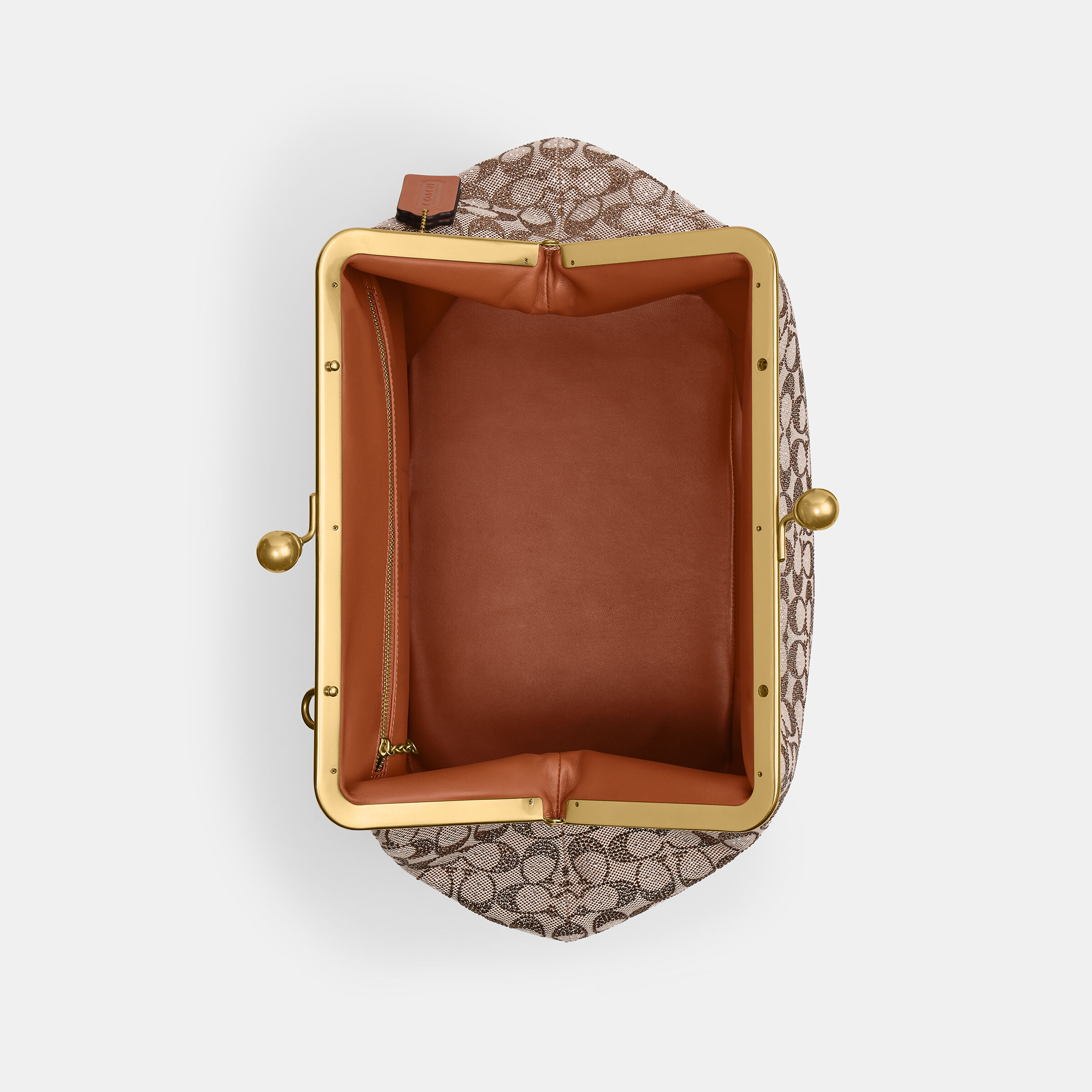 Buy COACH Large Kisslock Frame Bag In Crystal Signature Jacquard