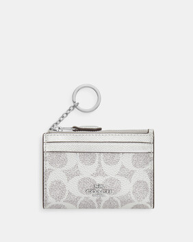 حافظة بطاقة هوية صغيرة رفيعة قماش قنب بشعار الماركة