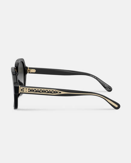Buy COACH Signature Ombré Oversized Square Sunglasses Black  display picture 2