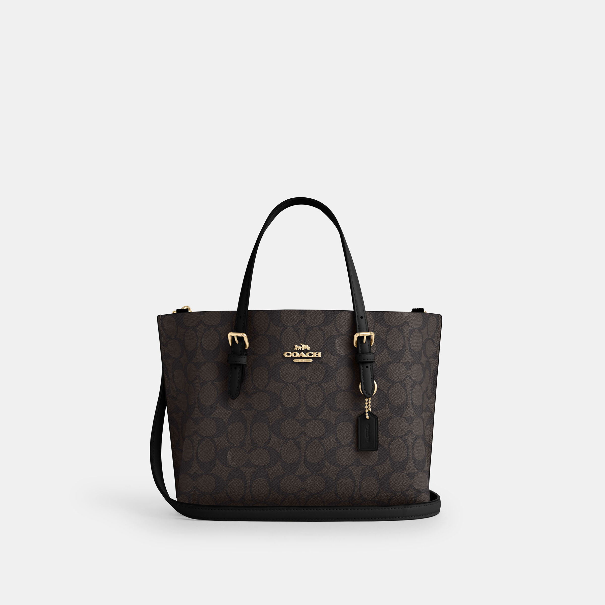 Buy COACH Mollie Tote 25 In Signature Canvas DARK BROWN Online in UAE