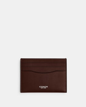 Flat Card Case In Natural Full-grain Leather