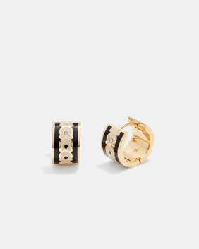 Signature Enamel Hoop Earrings
