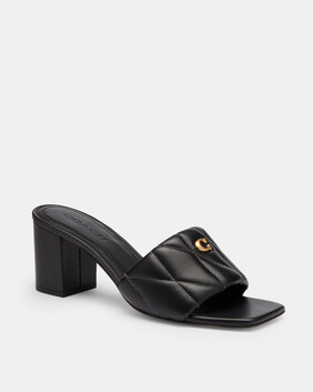 Holly Block Heel Sandal With Quilting