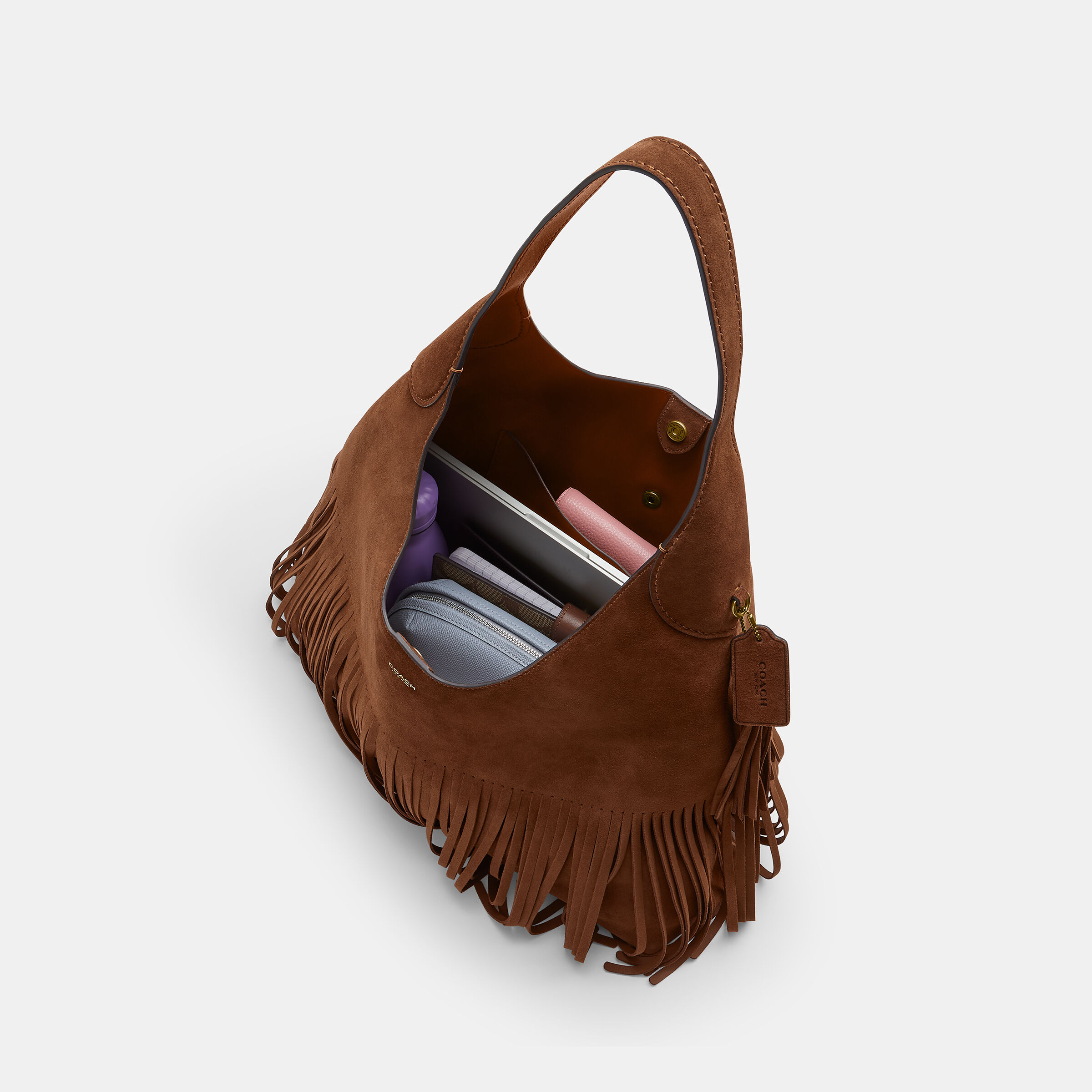 Buy COACH Brooklyn Shoulder Bag 39 With Fringe Brown Online in Kuwait