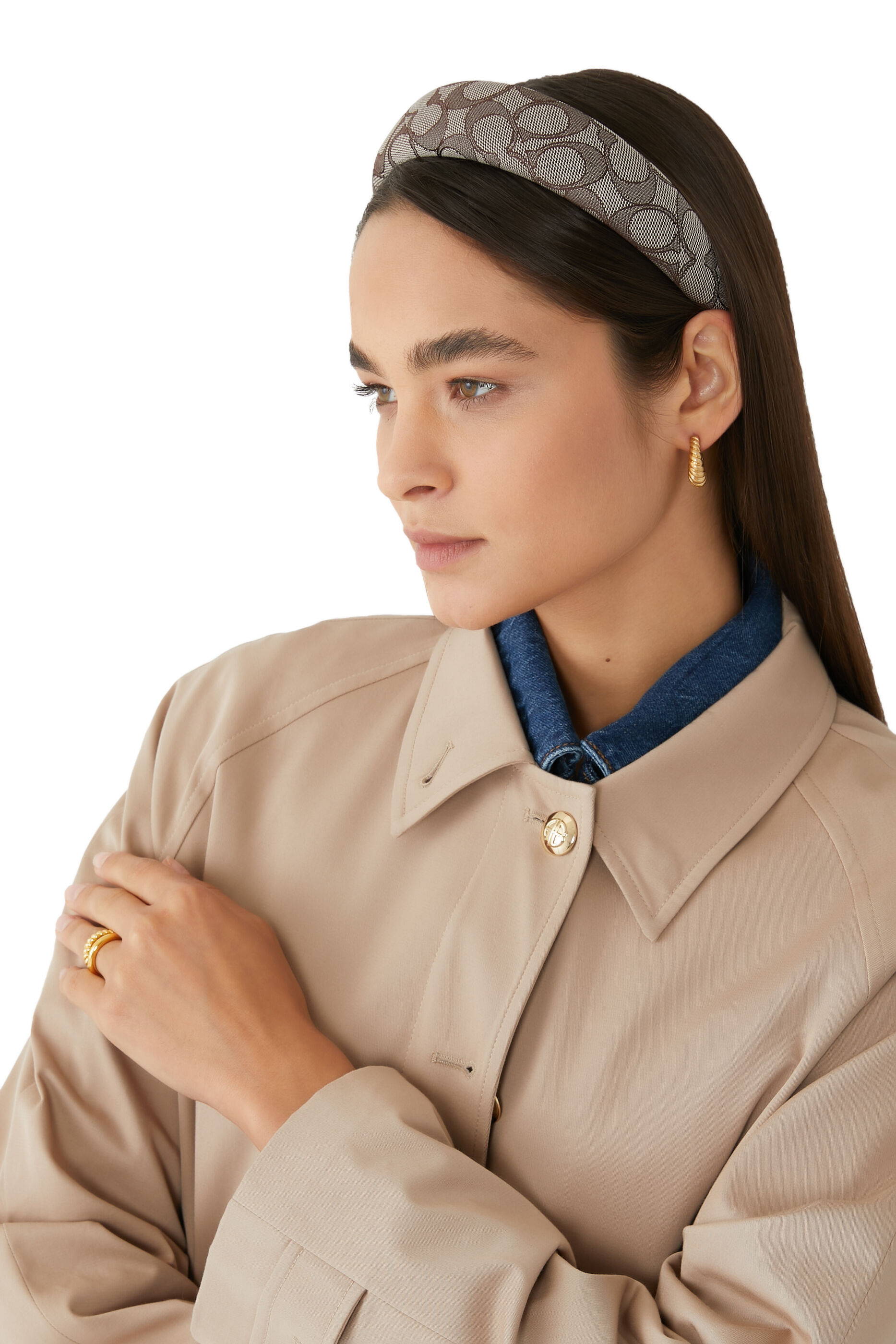KK COACH ロゴ入りブラウンヘアバンド Buy COACH Signature Headband Brown Online in UAE