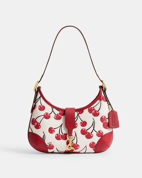 Hamptons Hobo Bag With Cherry Print