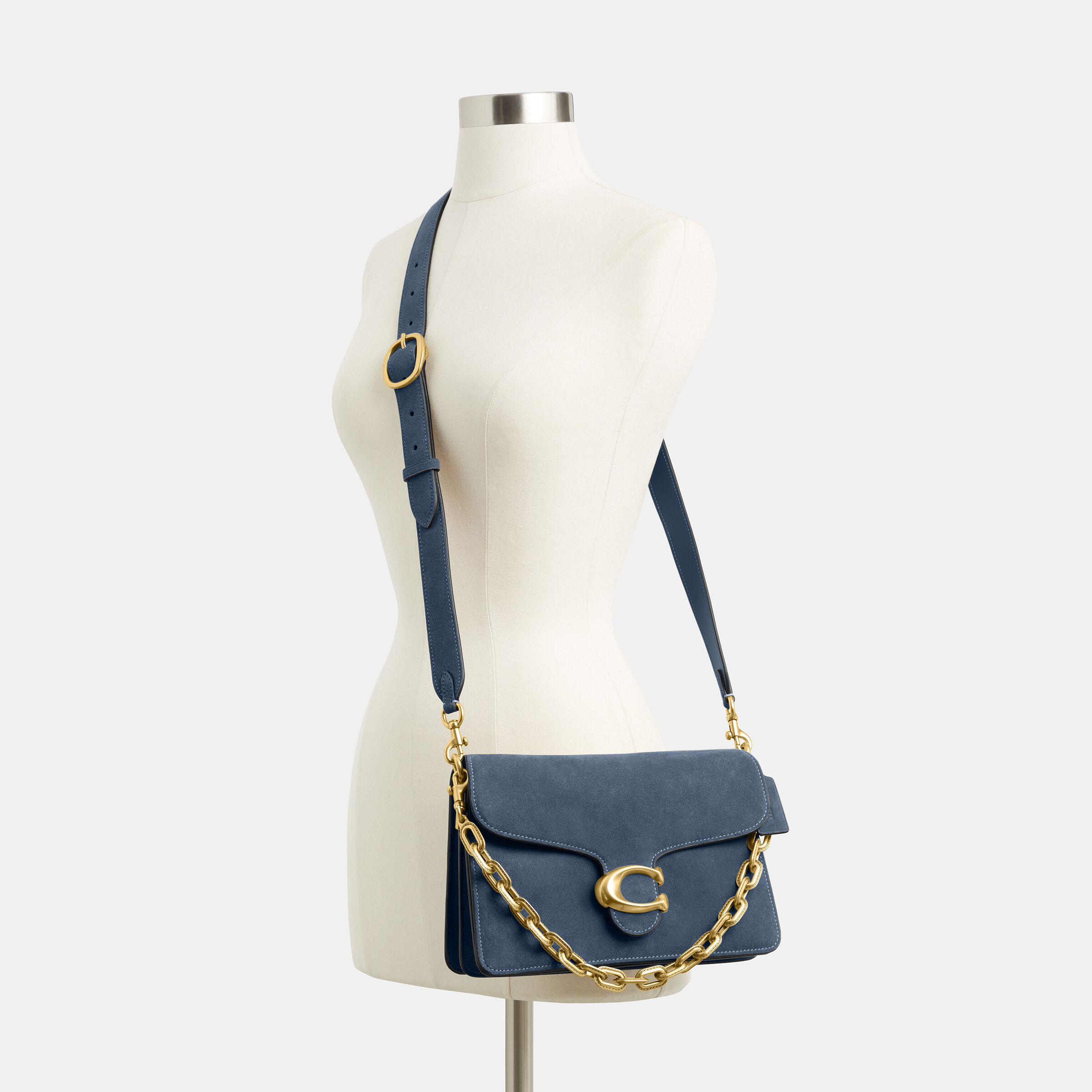 Buy COACH Suede Chain Tabby Shoulder Bag With Chain Light/Pastel