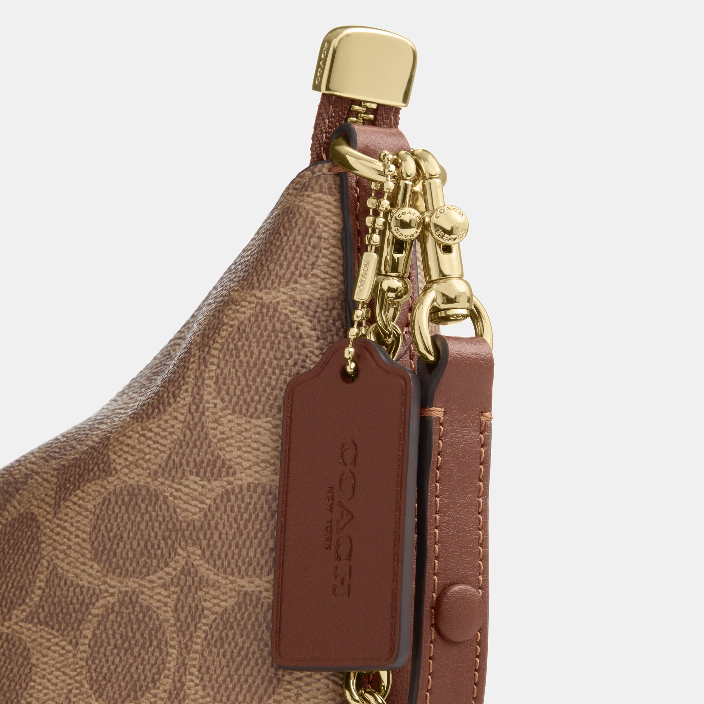 Buy COACH Caitlin Shoulder Bag In Signature Canvas Dark Beige