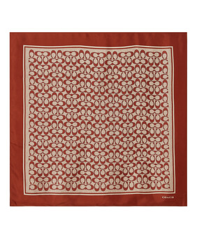 وشاح مربع كلاسيكي بطبعة شعار الماركة حرير