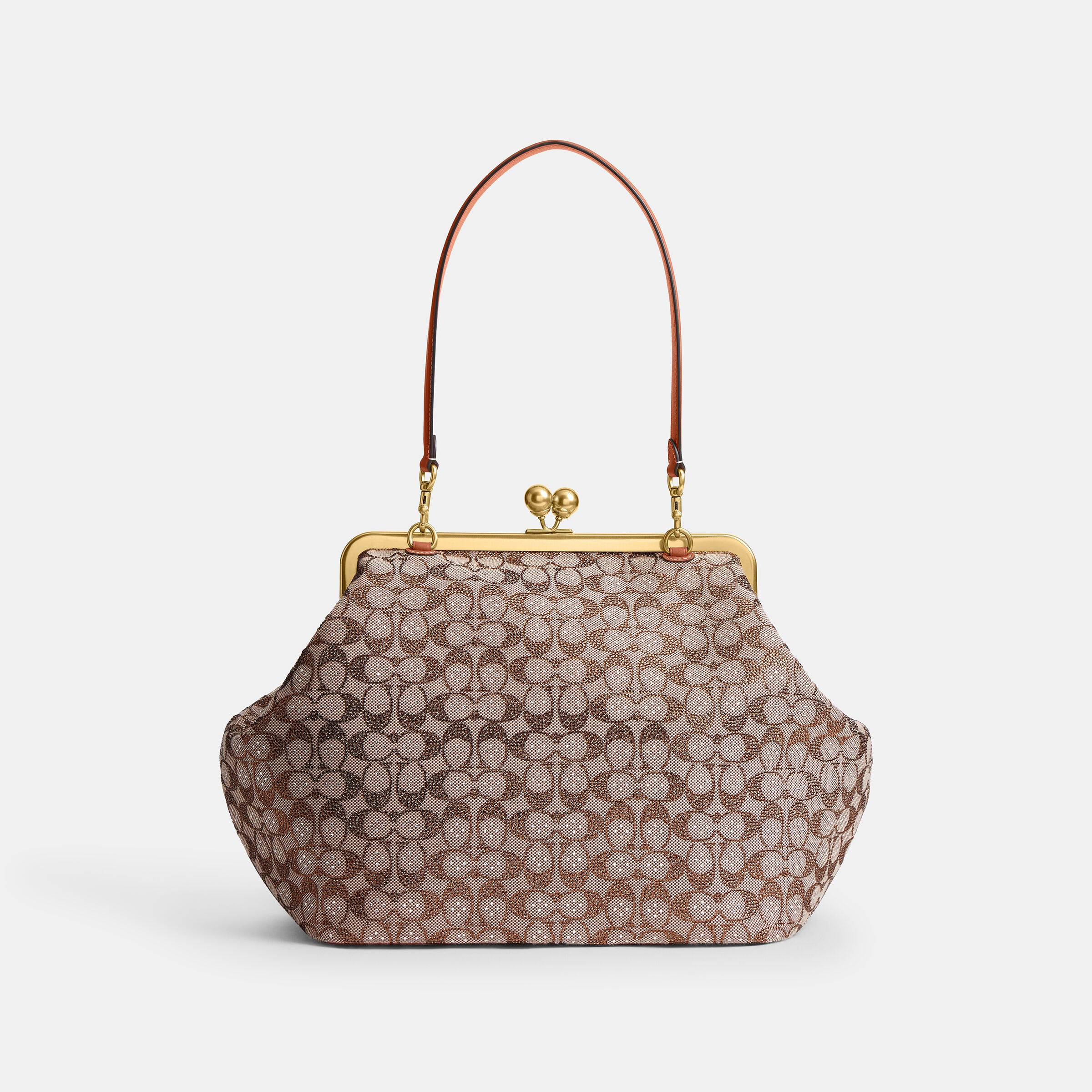 Buy COACH Large Kisslock Frame Bag In Crystal Signature Jacquard