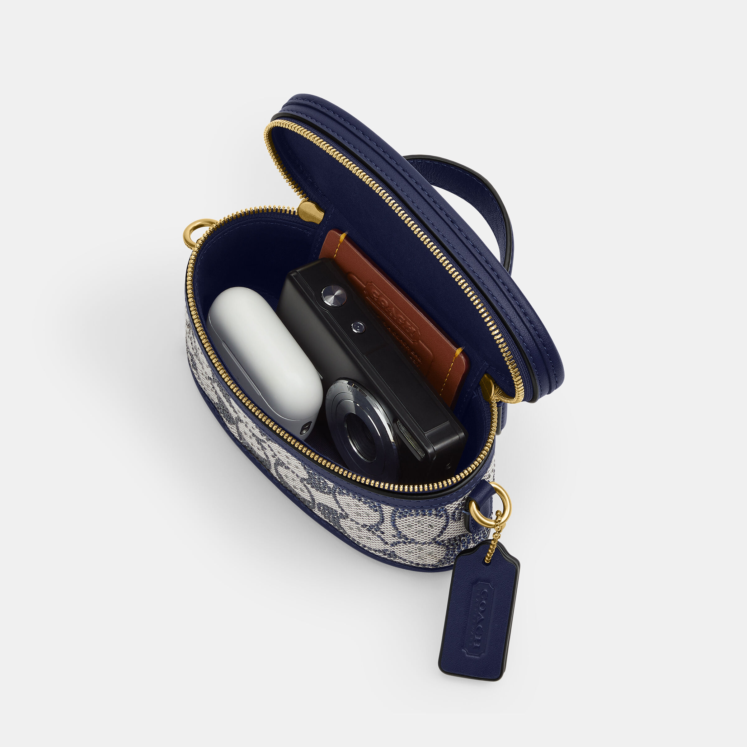 Buy COACH Crystal Signature Jacquard Trail Bag 15 Blue Online in UAE