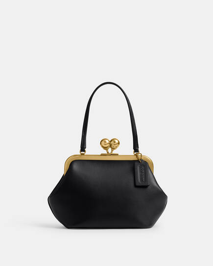 COACH Kiss Lock Leather Frame Bag Yellow Buy COACH Kisslock Frame 