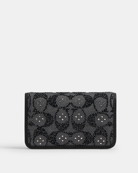 Essential Slim Card Case In Crystal Signature Jacquard