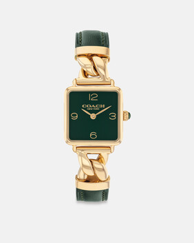Cass Twisted Leather Watch, 22mm