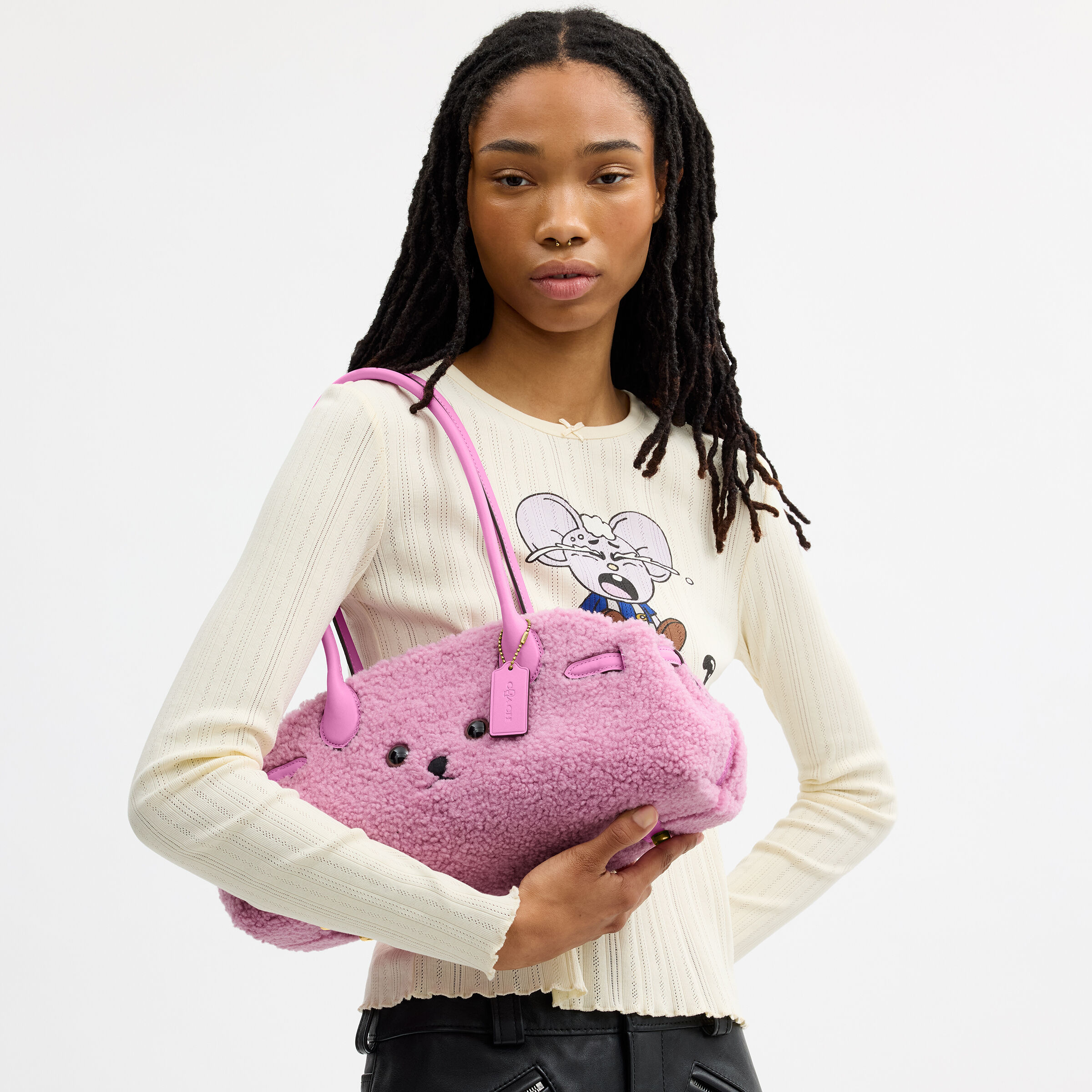 Buy COACH Brain Dead Empire Carryall Bag 34 In Shearling Pink