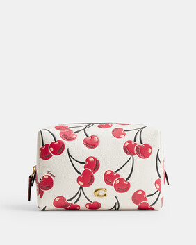 Essential Cosmetic Pouch With Cherry Print