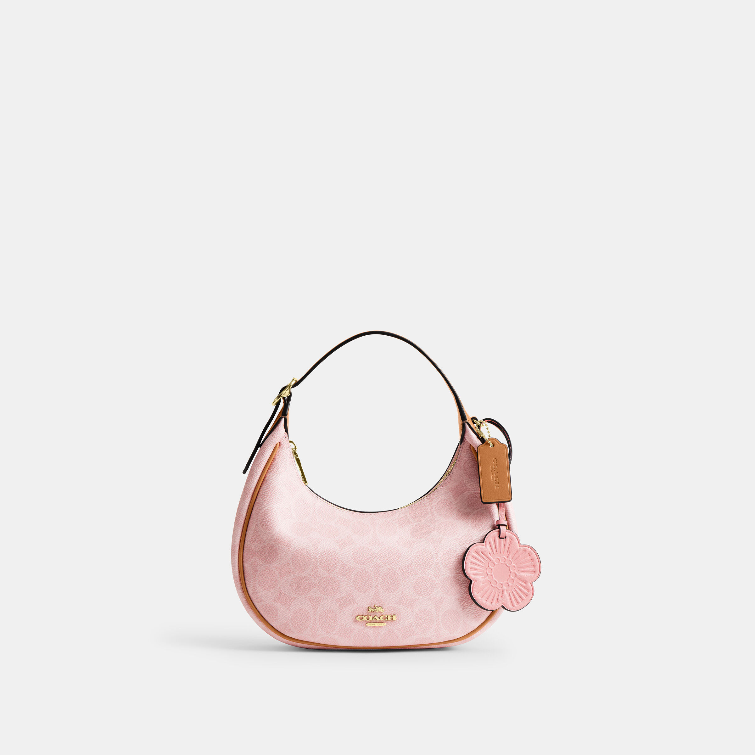 バッグ Coach Signature Soft Clip Hobo Bag Pink Buy COACH Emily Shoulder Bag In Signature Canvas With Charms Pink